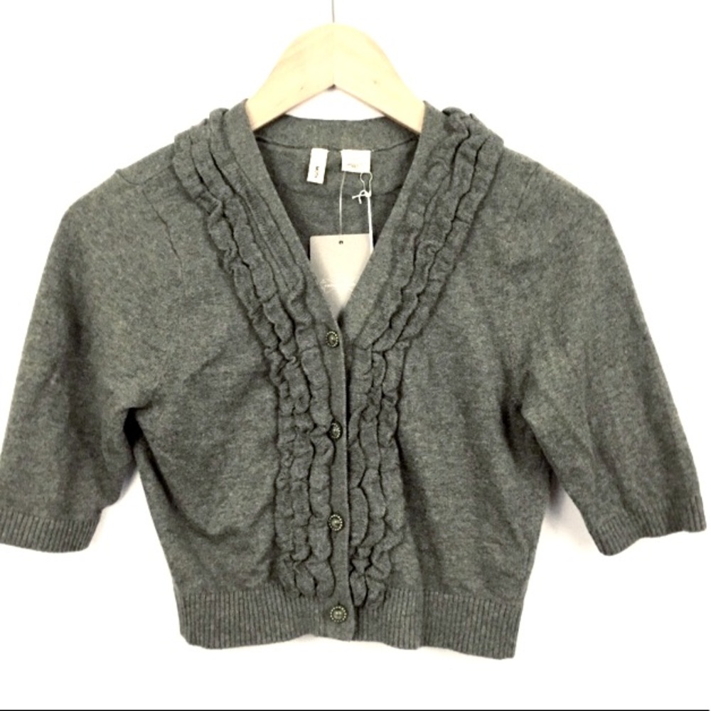 Anthropologie MOTH Short Sleeve Top With Ruffles